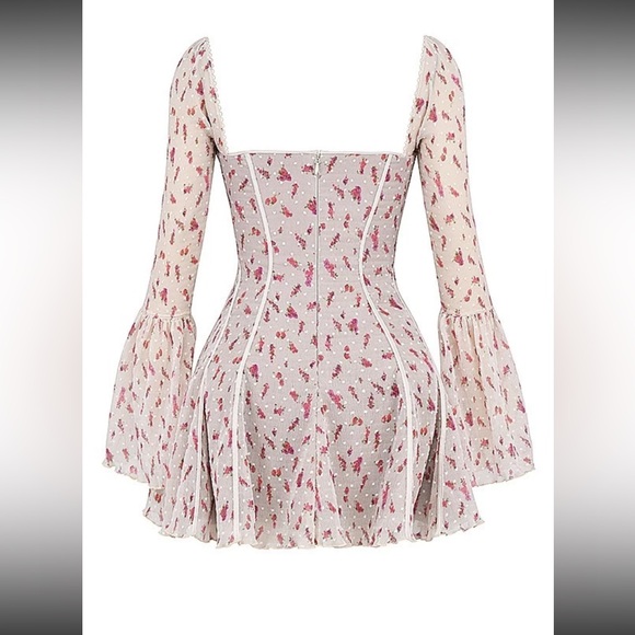 HOUSE OF CB 'Analissa' Vintage Rose Print Corset MiniDress S(Full Cup)-US4-6 - Picture 4 of 7